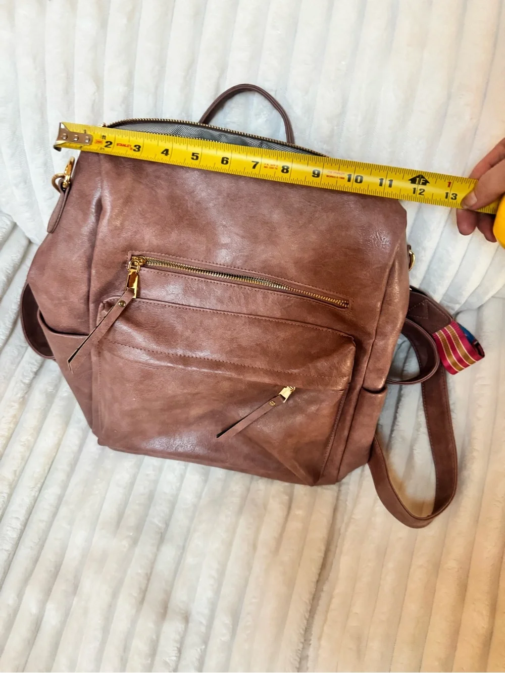Classic Dusty-Rose colored Leatherette Convertible Women’s Backpack Tote